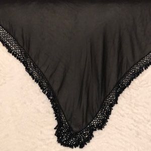Exquisite Black Hand Beaded Sheer Shawl